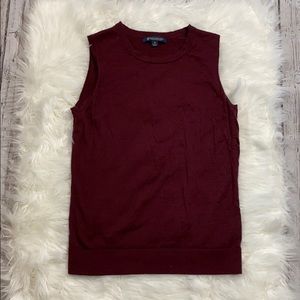 Brooks Brothers Burgundy Wool Sleeveless Sweater